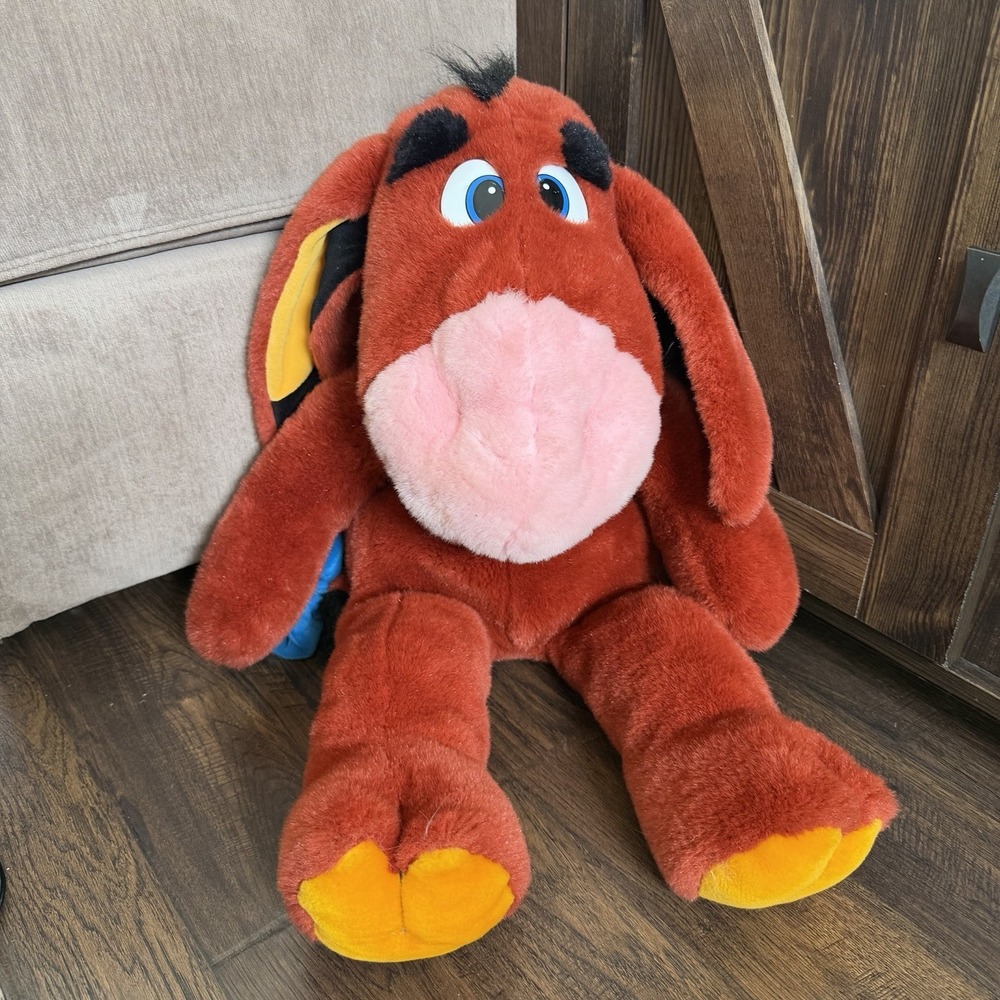 Vintage 1998 Liberty Toy Plush Donkey Brown Orange 26" Large Eeyore Like